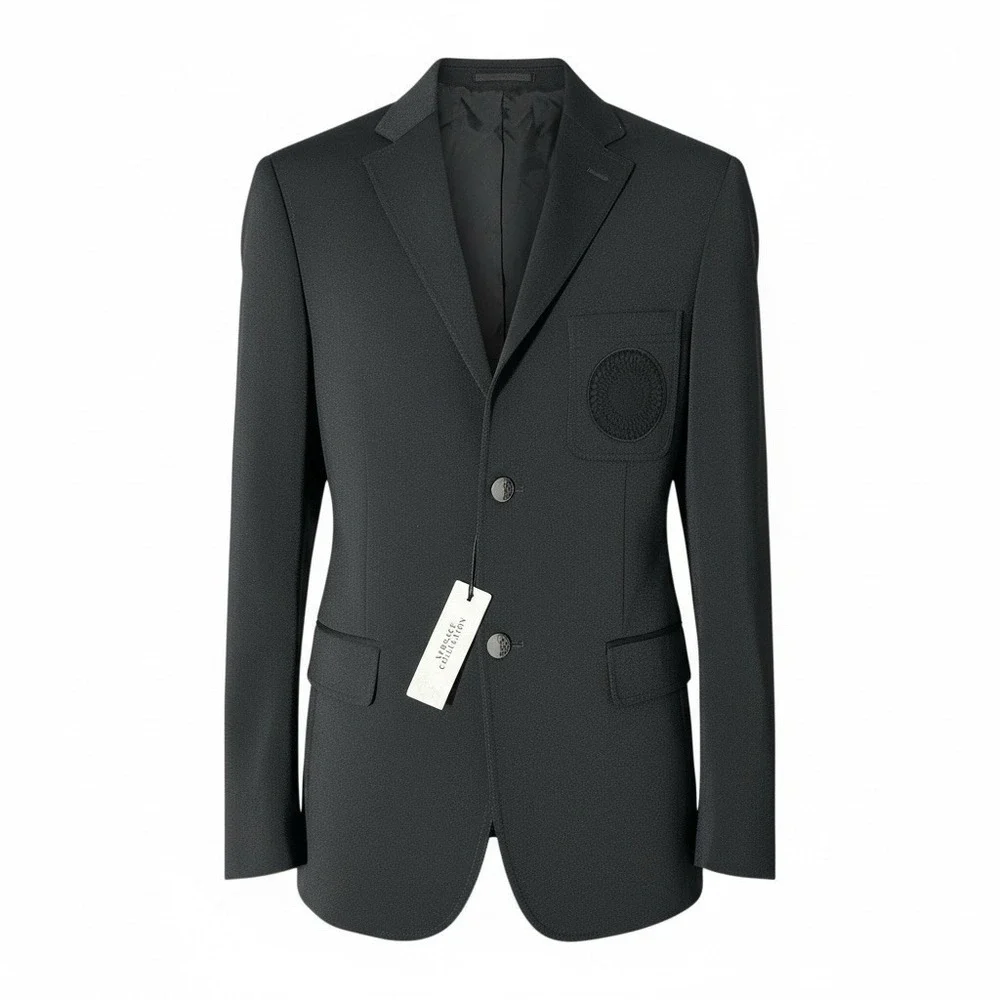 Versace Collection Men's Black Blazer Medusa Patch EU‎ 48 US 38 New